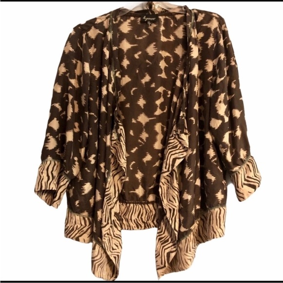 Lynn Ritchie 100% Silk Animal Print Ikat Cardigan Size Small - Picture 8 of 10